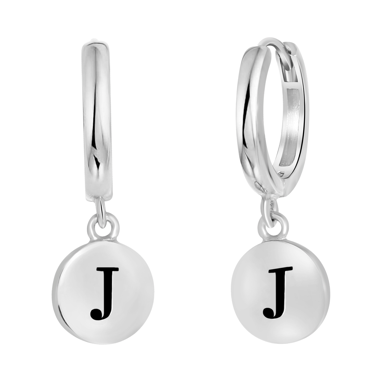 Ohrringe Alphabet aus rhodiniertem 925 Silber