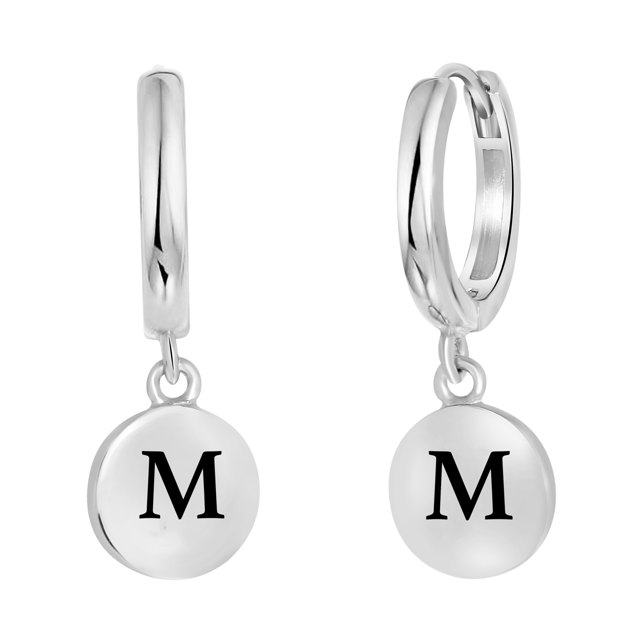 Ohrringe Alphabet aus rhodiniertem 925 Silber