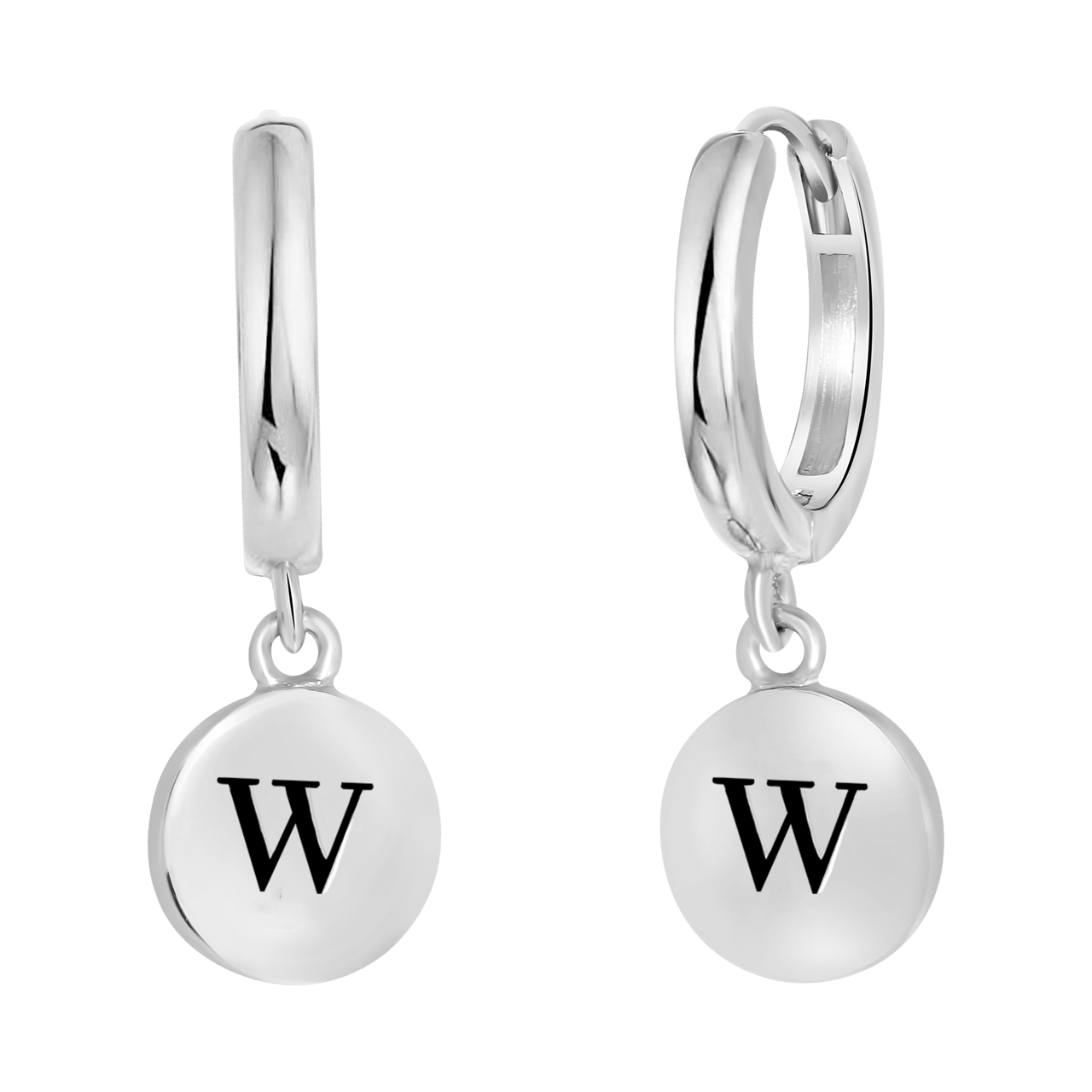 Ohrringe Alphabet aus rhodiniertem 925 Silber