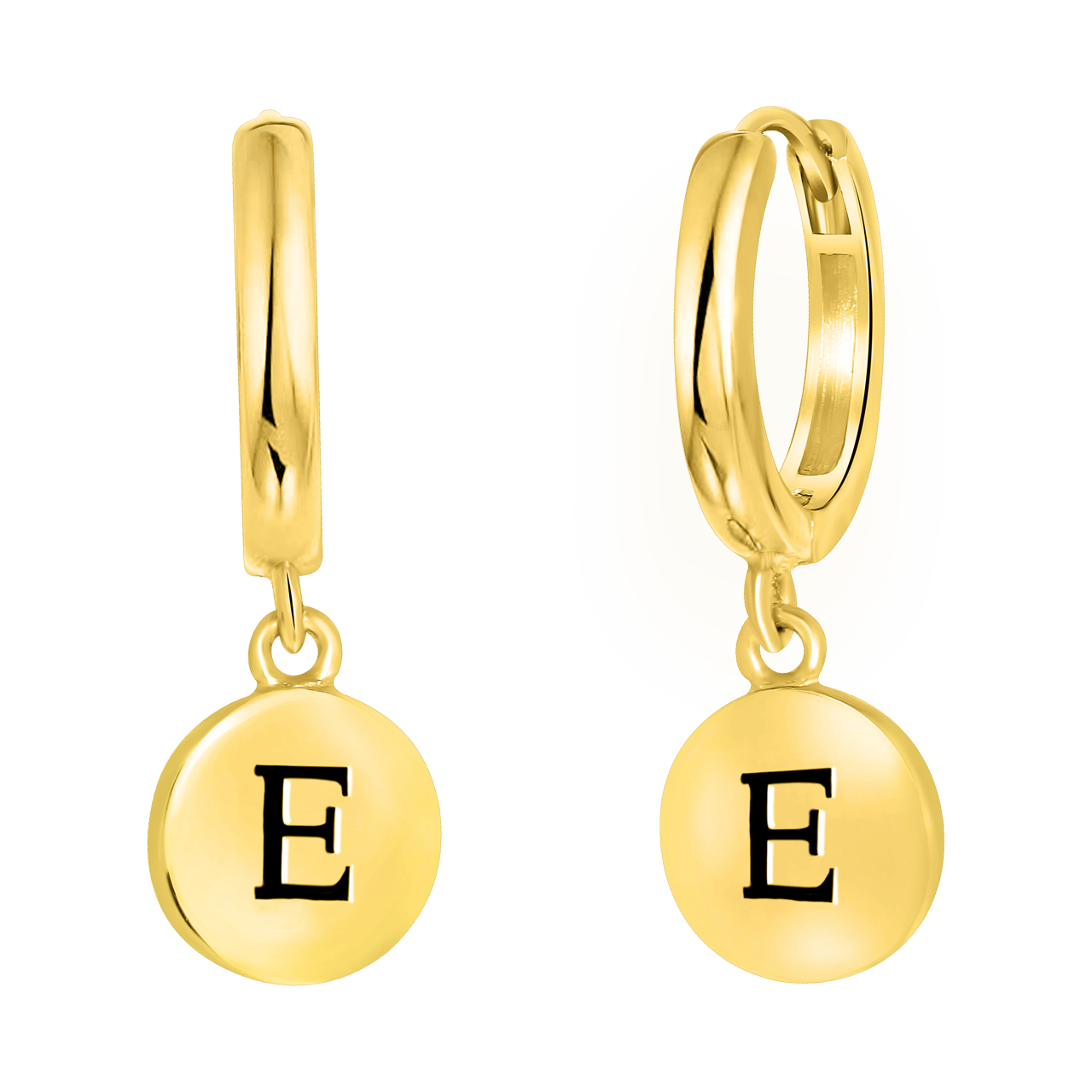 Zilveren oorbellen alfabet goldplated