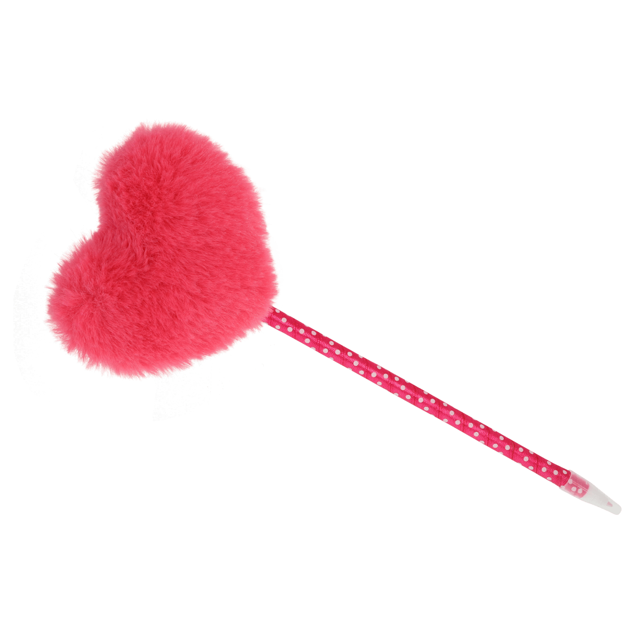 Kugelschreiber mit flauschigem rosafarbenen Herz