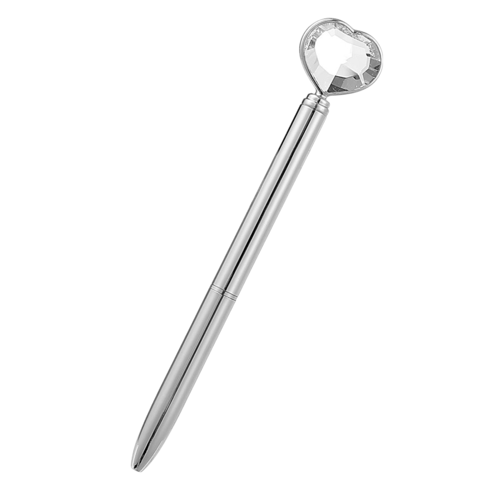 Zilverkleurige pen met hart