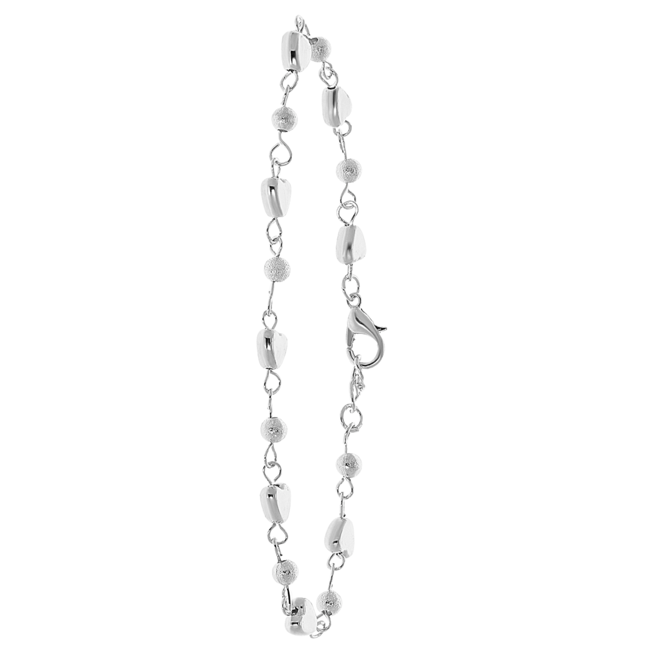 Zilverkleurig byoux enkelbandje met hartjes