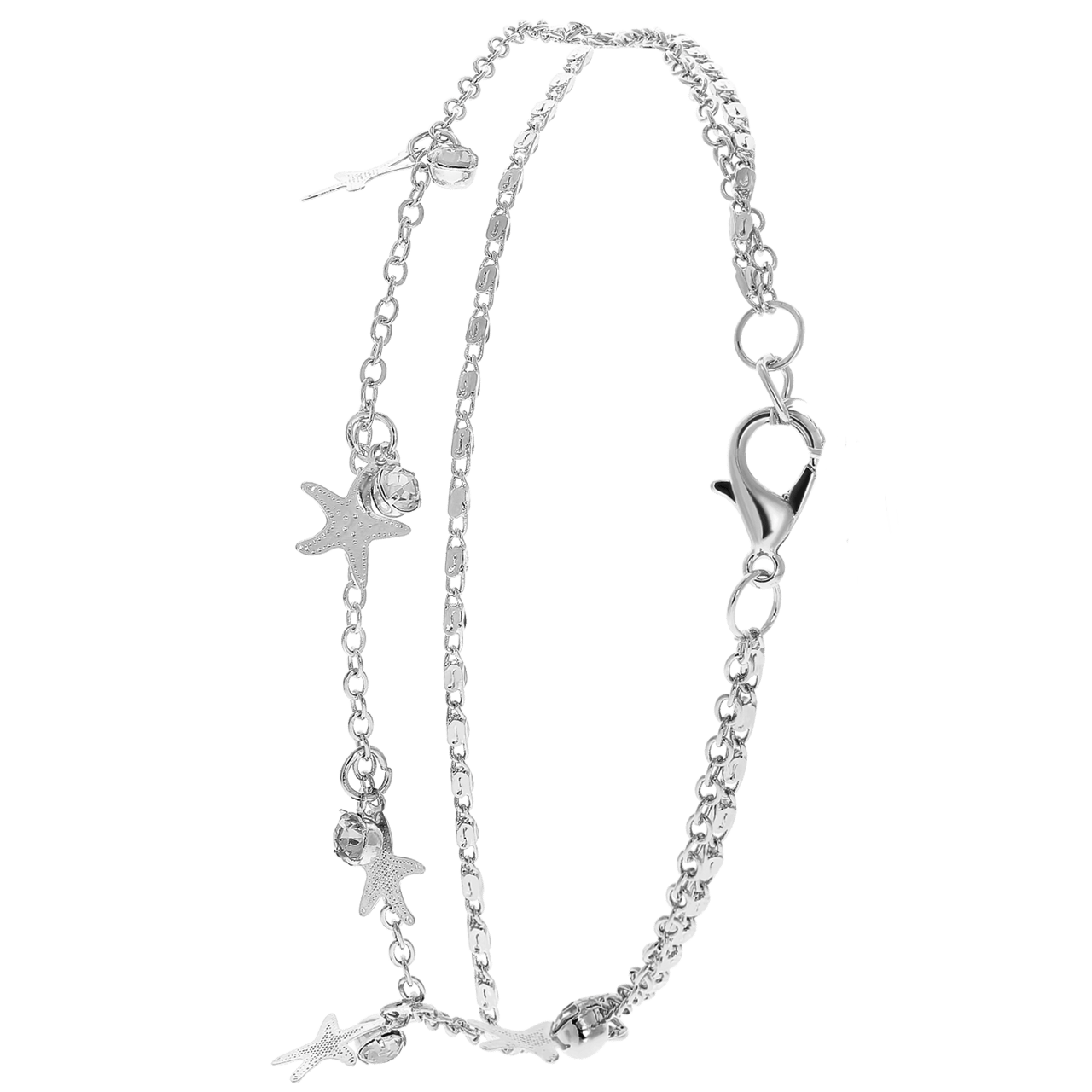Bijoux zilverkleurige enkelbandje ster voor dames