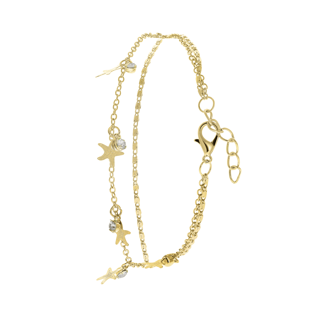 Bijoux goudkleurige enkelbandje ster voor dames