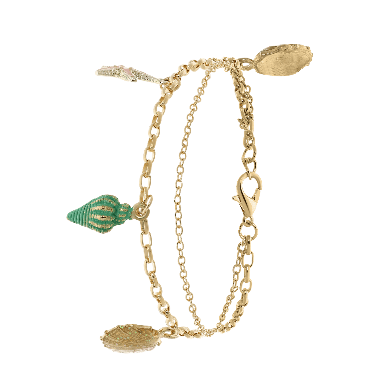 Goudkleurig byoux enkelbandje bedels