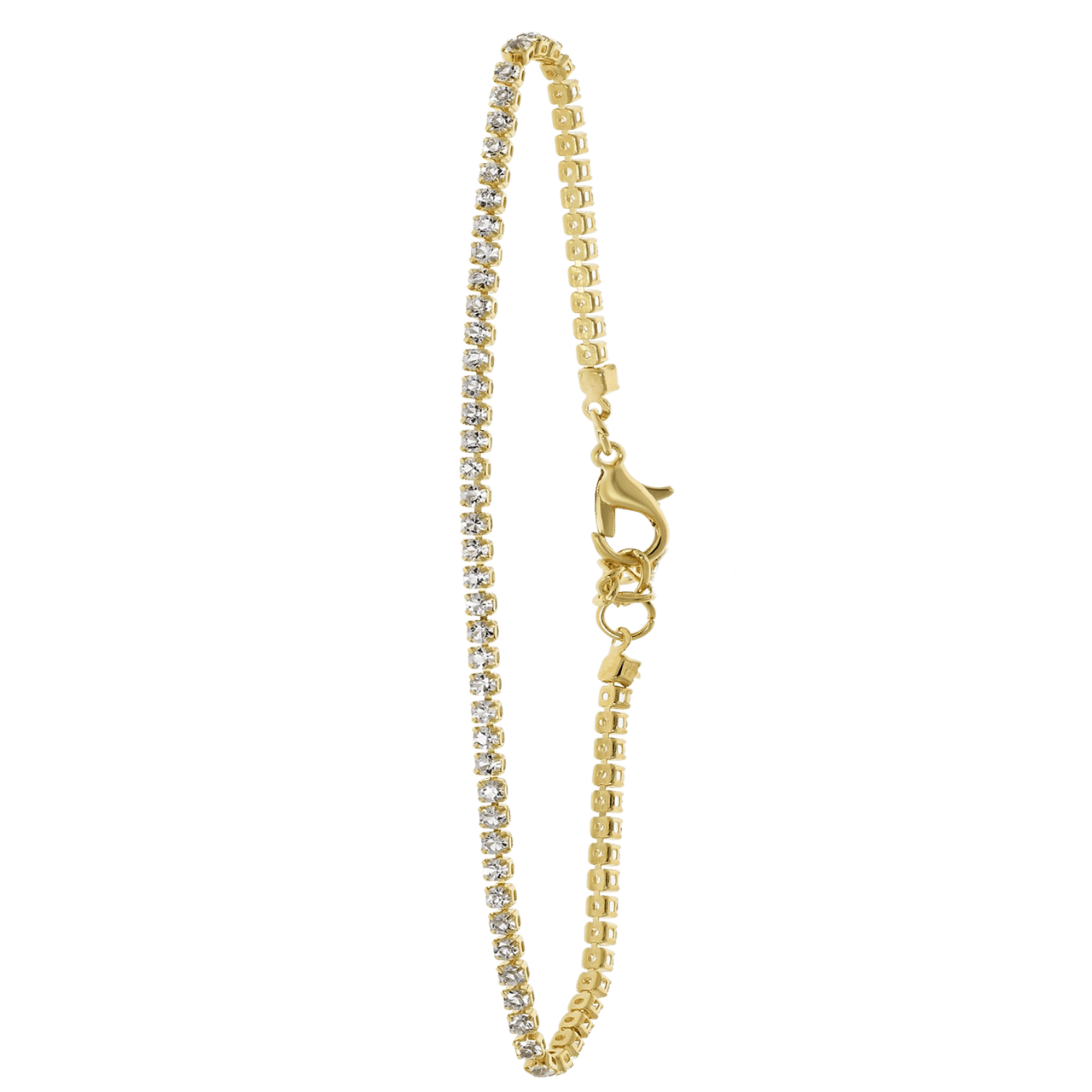 Goudkleurig byoux enkelbandje strass