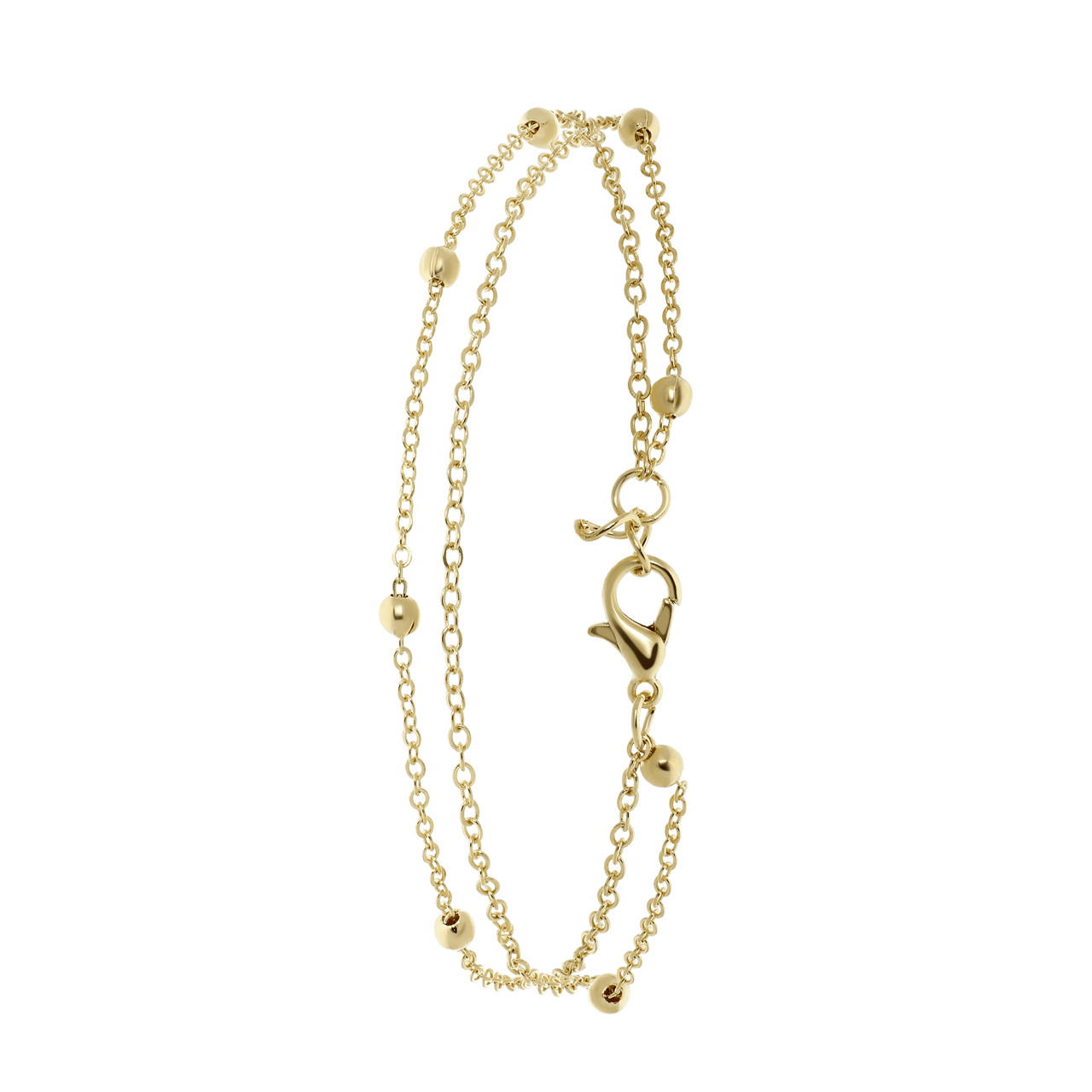 Goudkleurig byoux enkelbandje multi