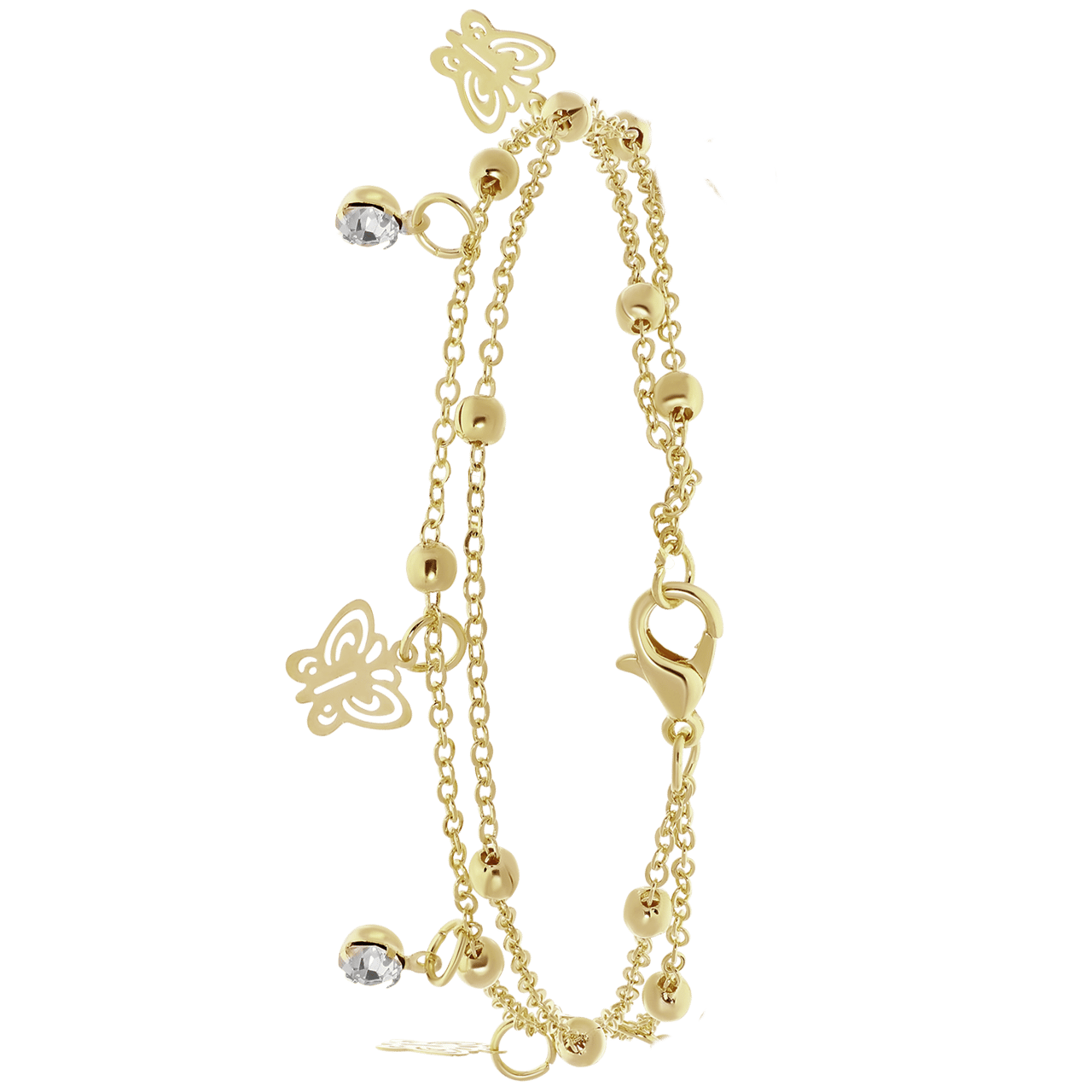 Goudkleurig byoux enkelbandje multi gedraaid