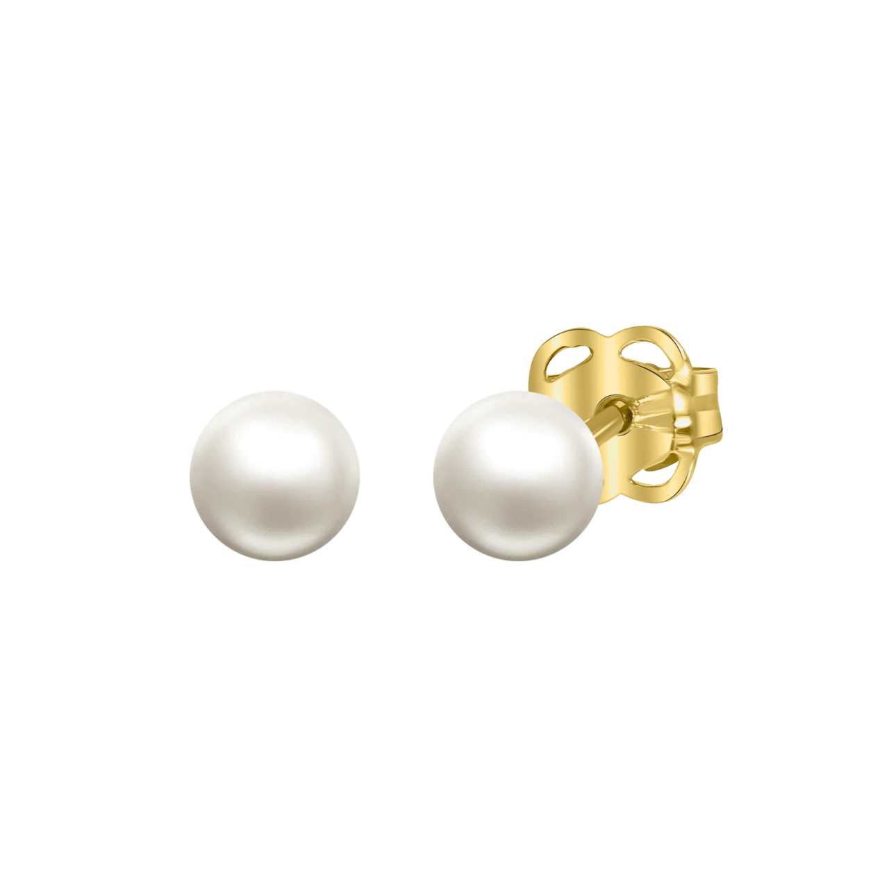 14 karaat geelgouden oorbellen zoetwater parel 3mm