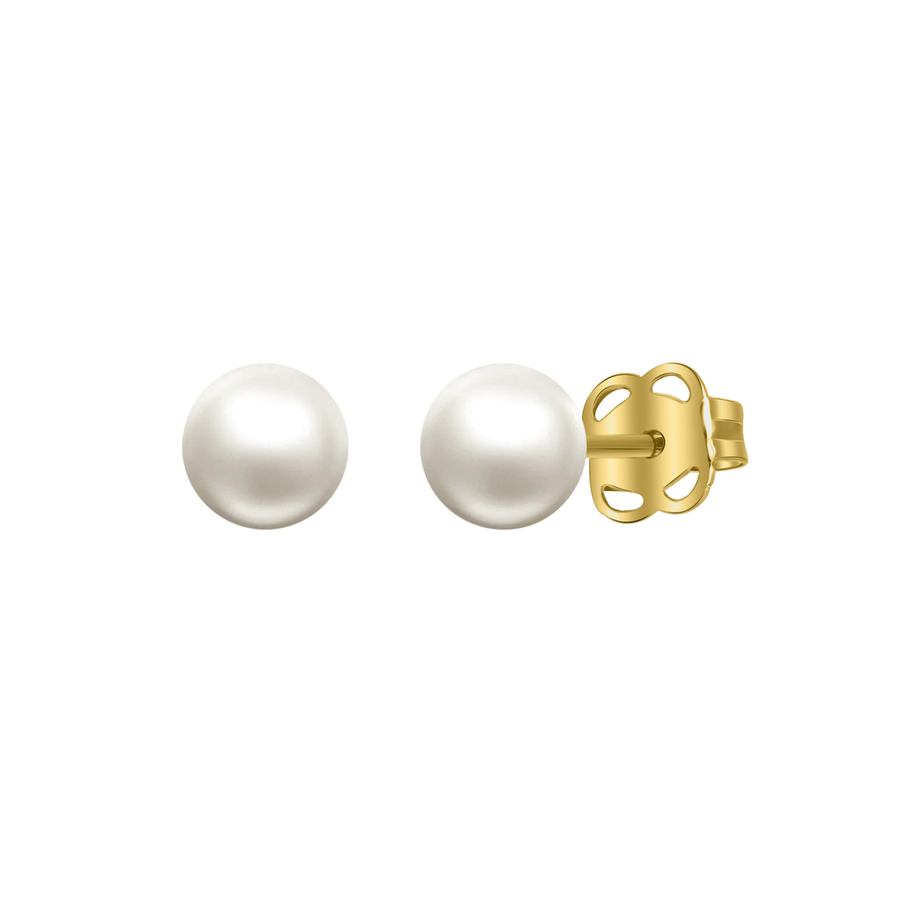 14 karaat geelgouden oorbellen zoetwater parel 4mm