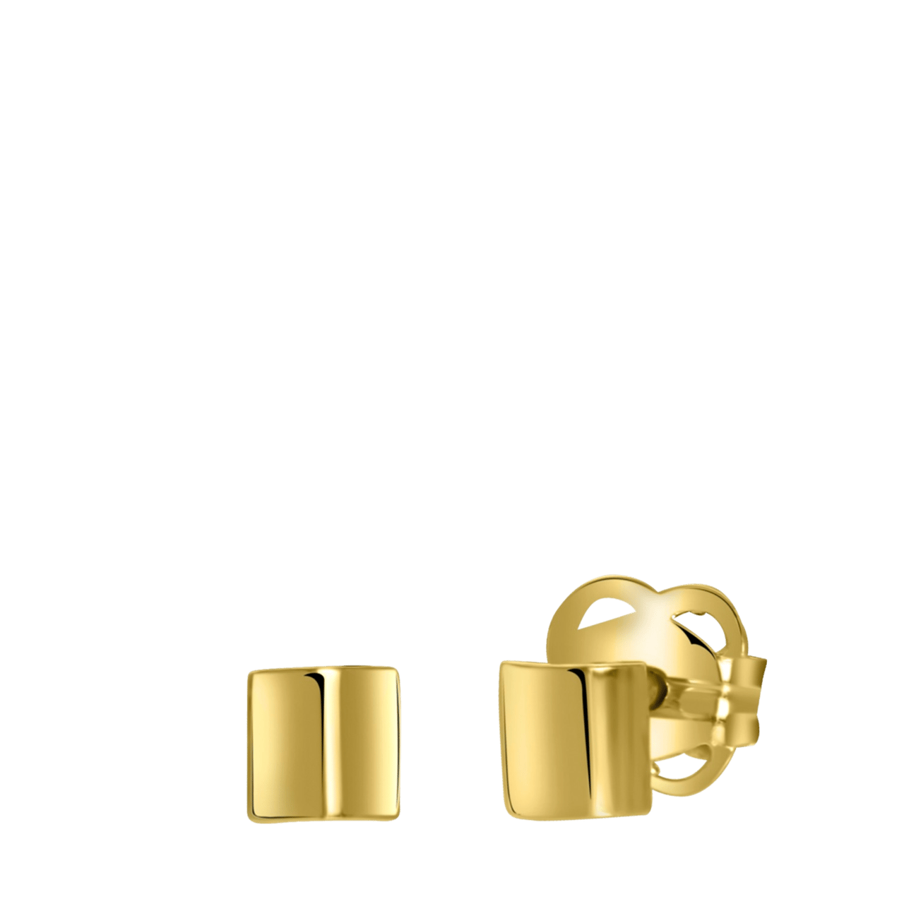 Viereckige Ohrringe aus 585 Gelbgold