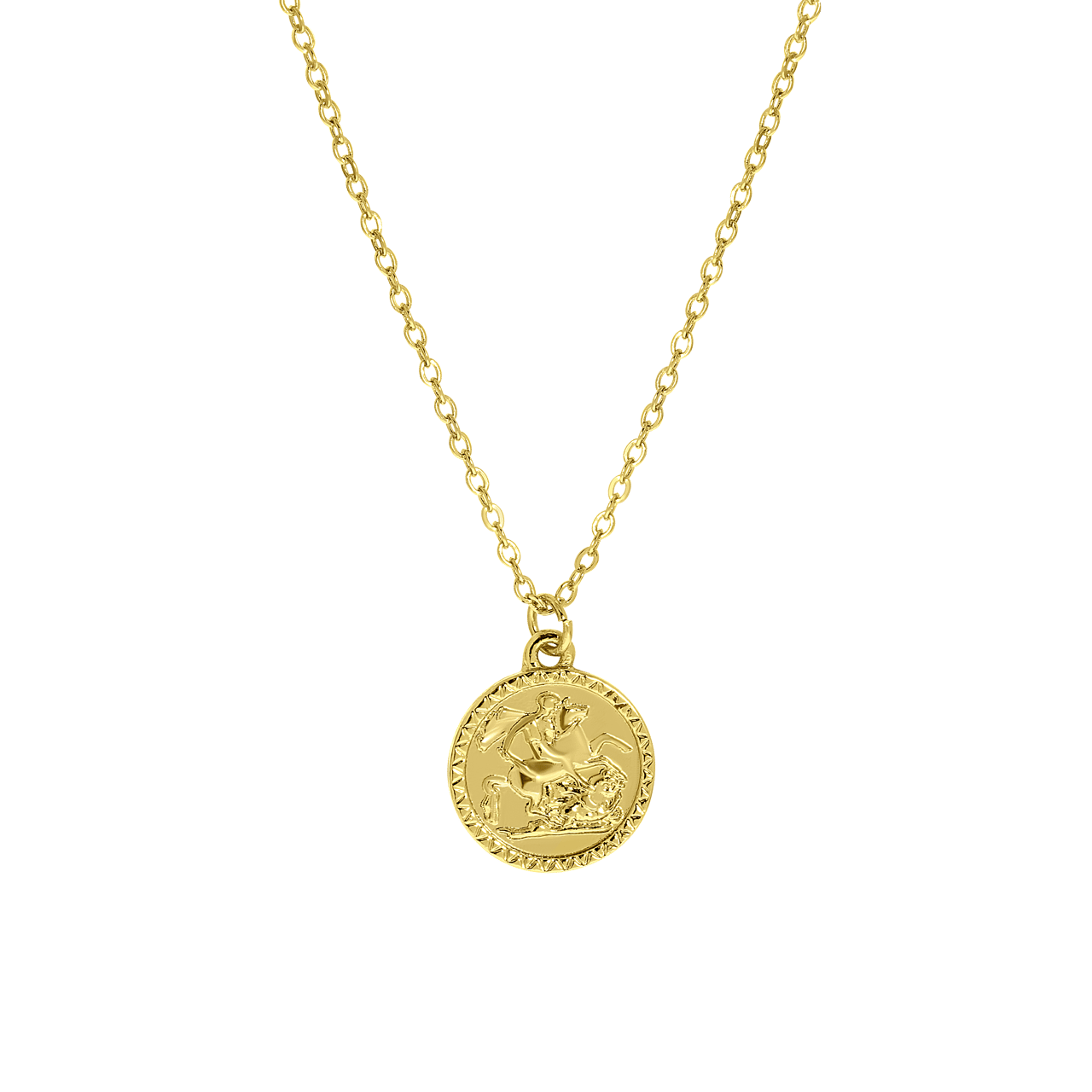 Goudkleurige byoux ketting met munt