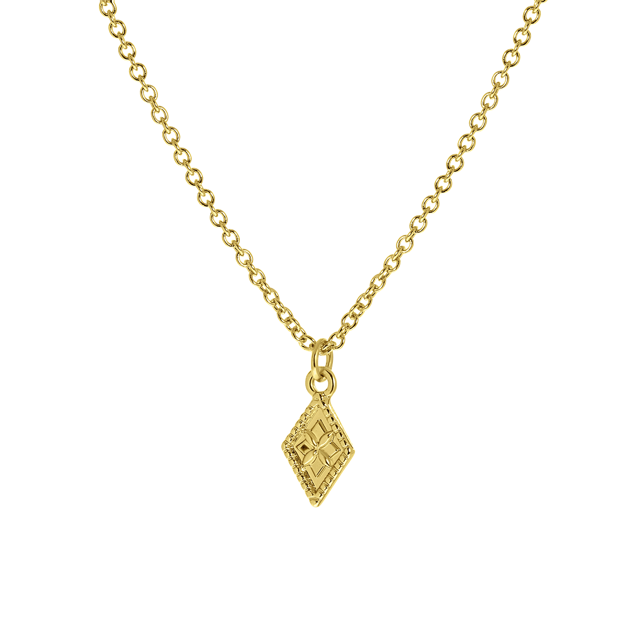 Goudkleurige byoux ketting met hanger ruit