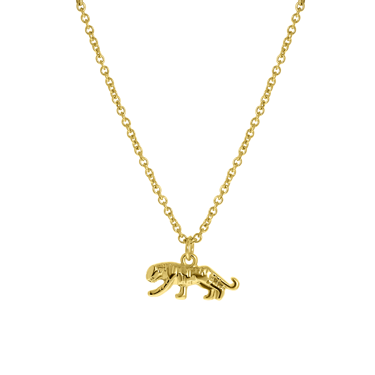 Goudkleurige byoux ketting met hanger tijger