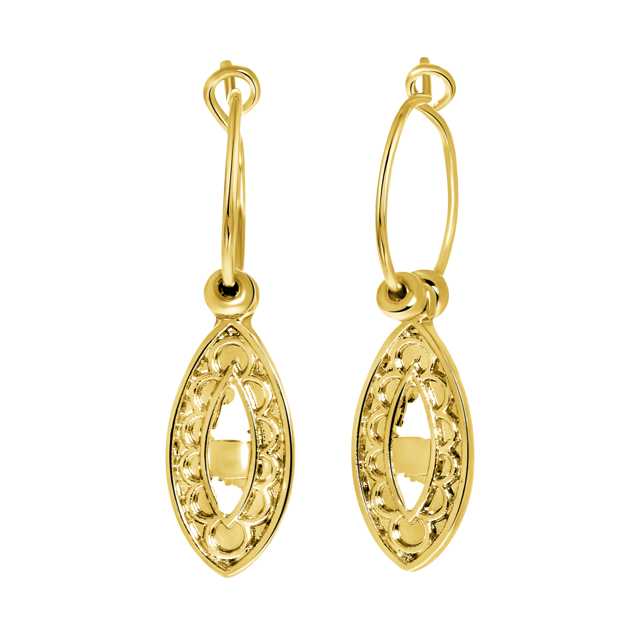 Bijoux goudkleurige oorringen met hanger voor dames