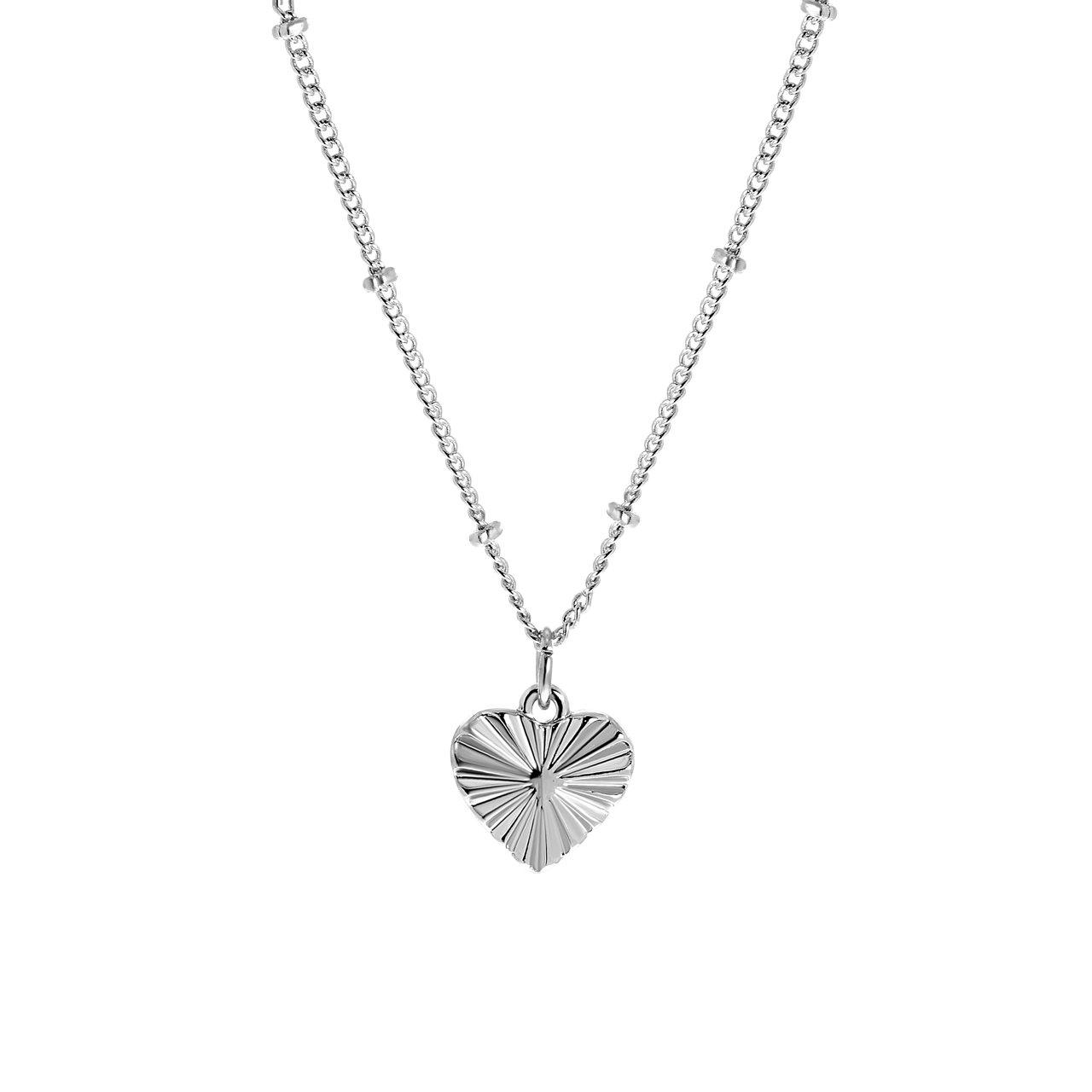 Zilverkleurige byoux ketting met hanger hart