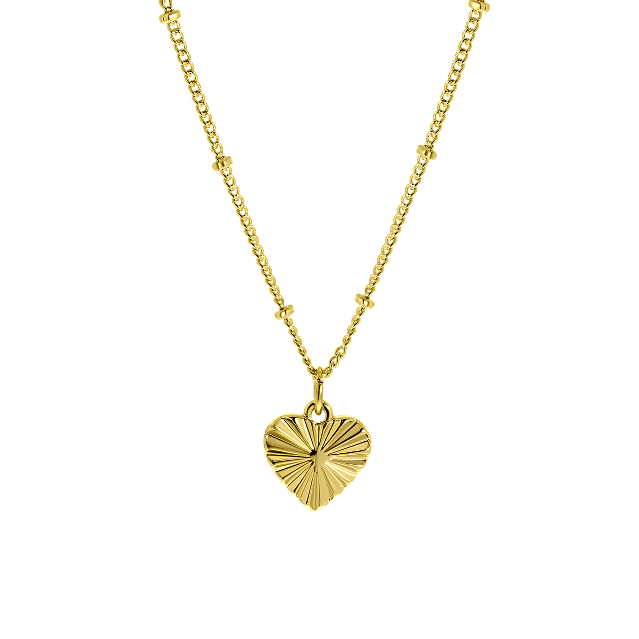 Goudkleurige byoux ketting met hanger hart