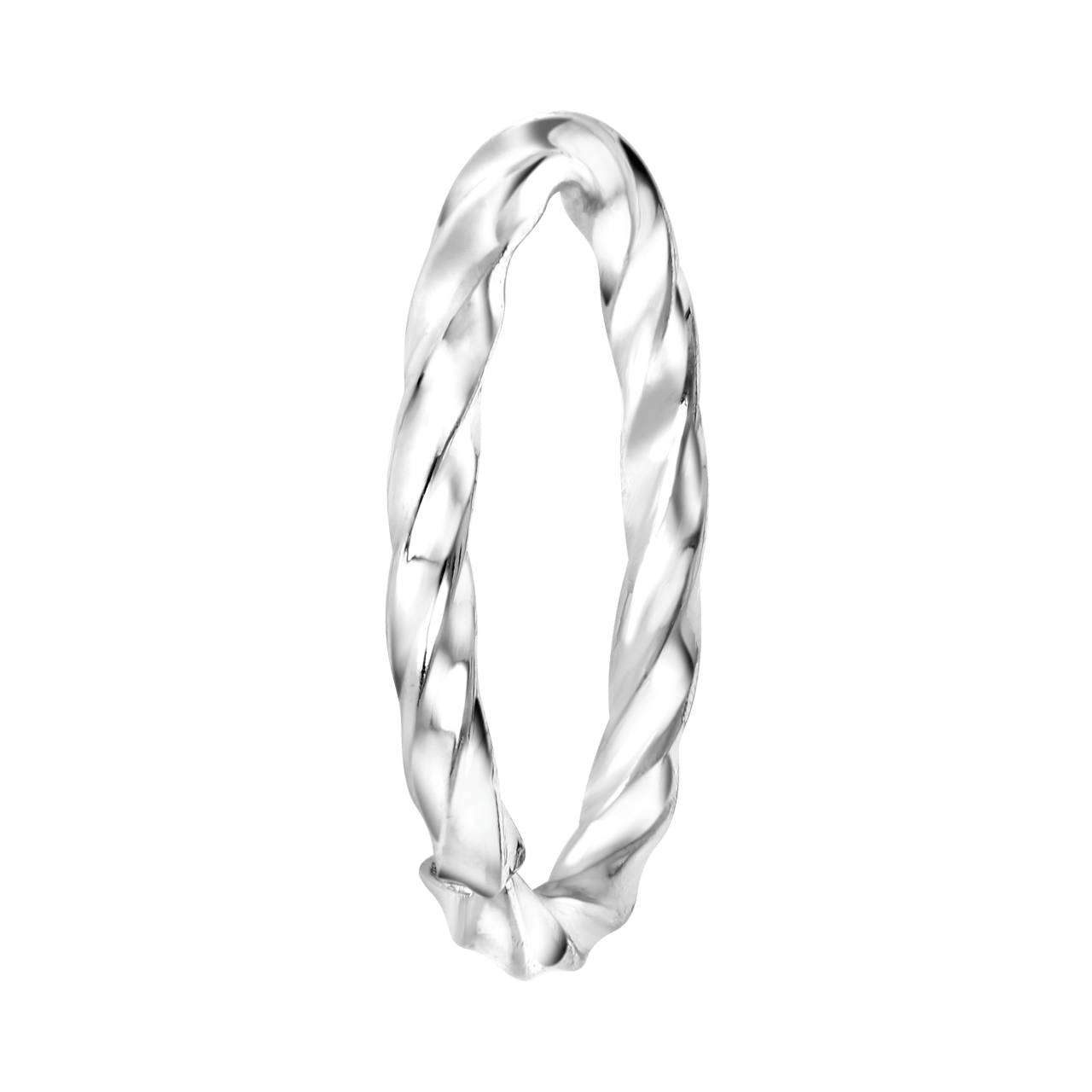 Zilverkleurige byoux ring gedraaid