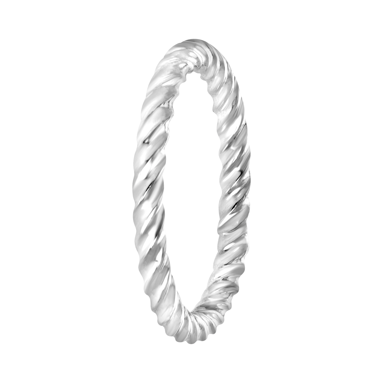 Zilverkleurige byoux ring gedraaid