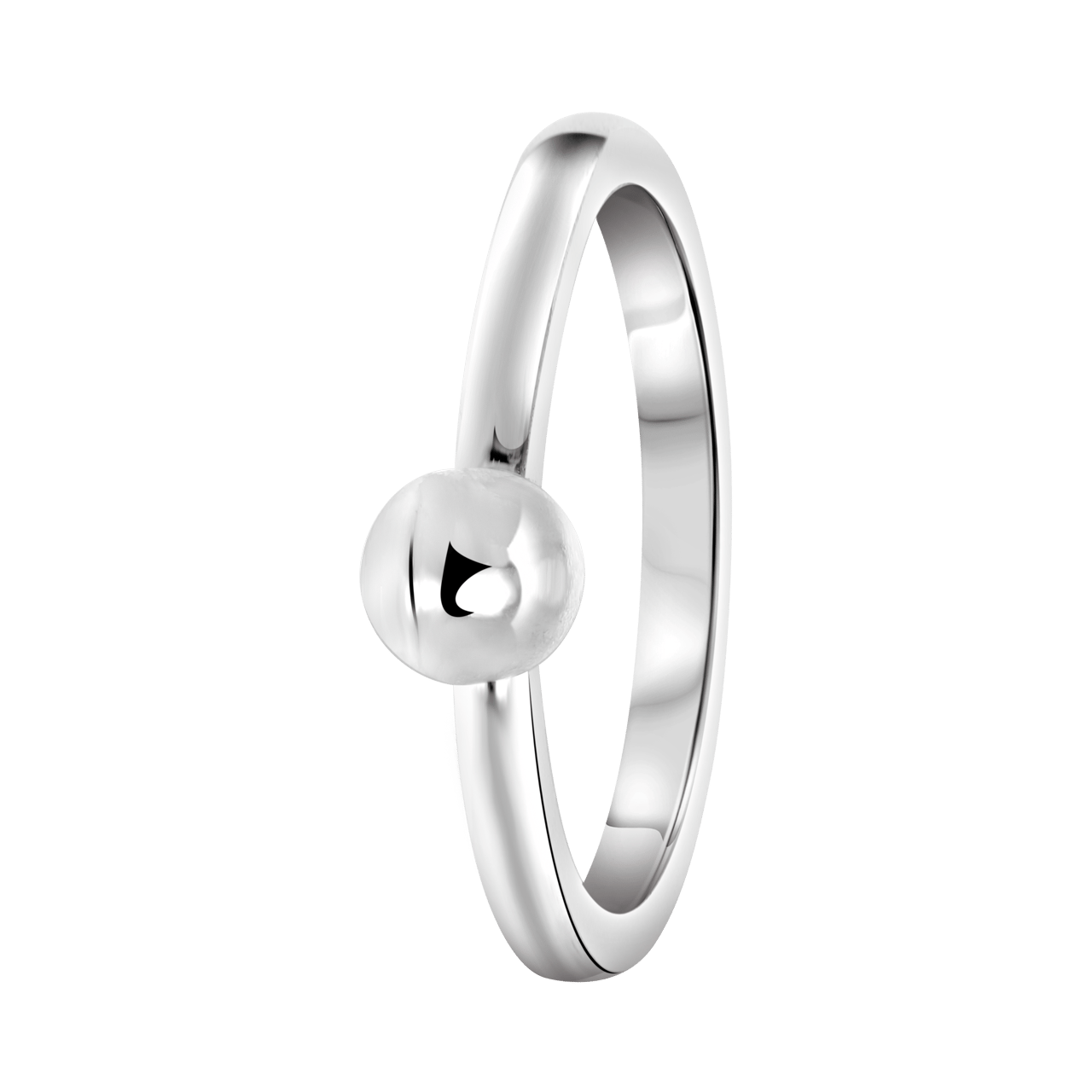 Zilverkleurige bijoux ring balletje