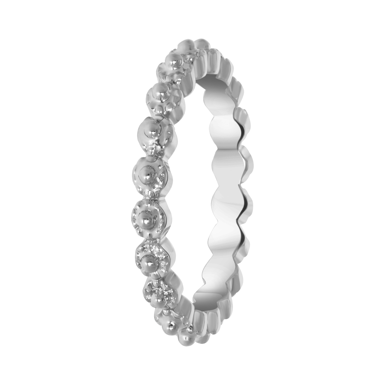 Zilverkleurige bijoux ring bolletjes