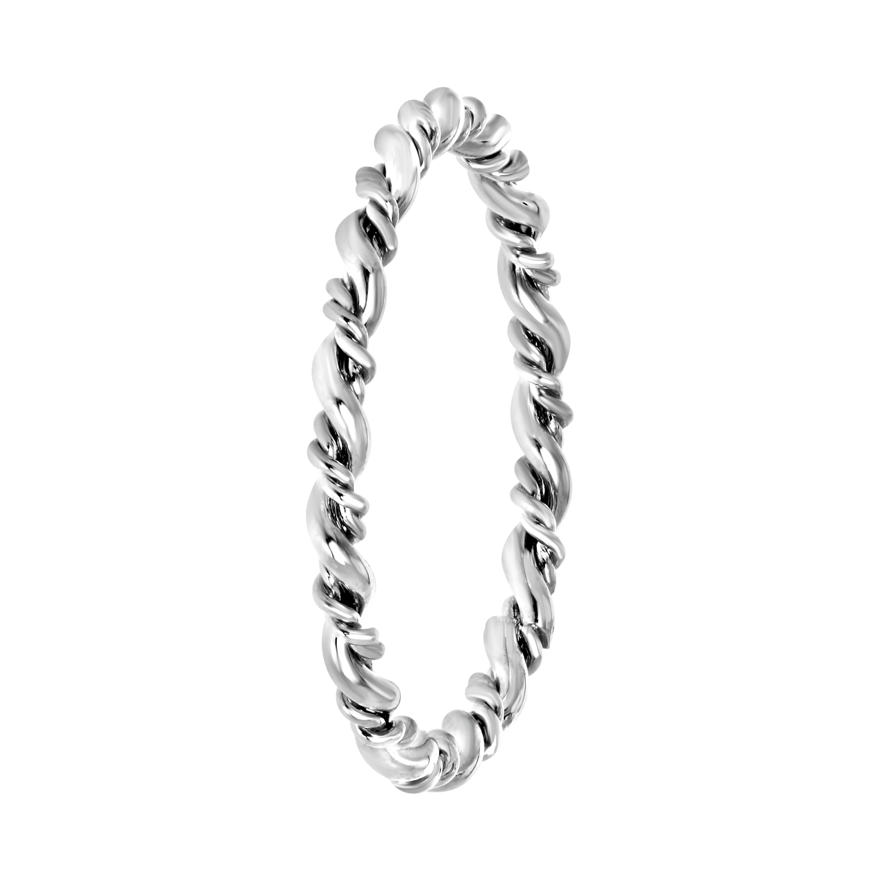 Zilverkleurige bijoux ring gedraaid