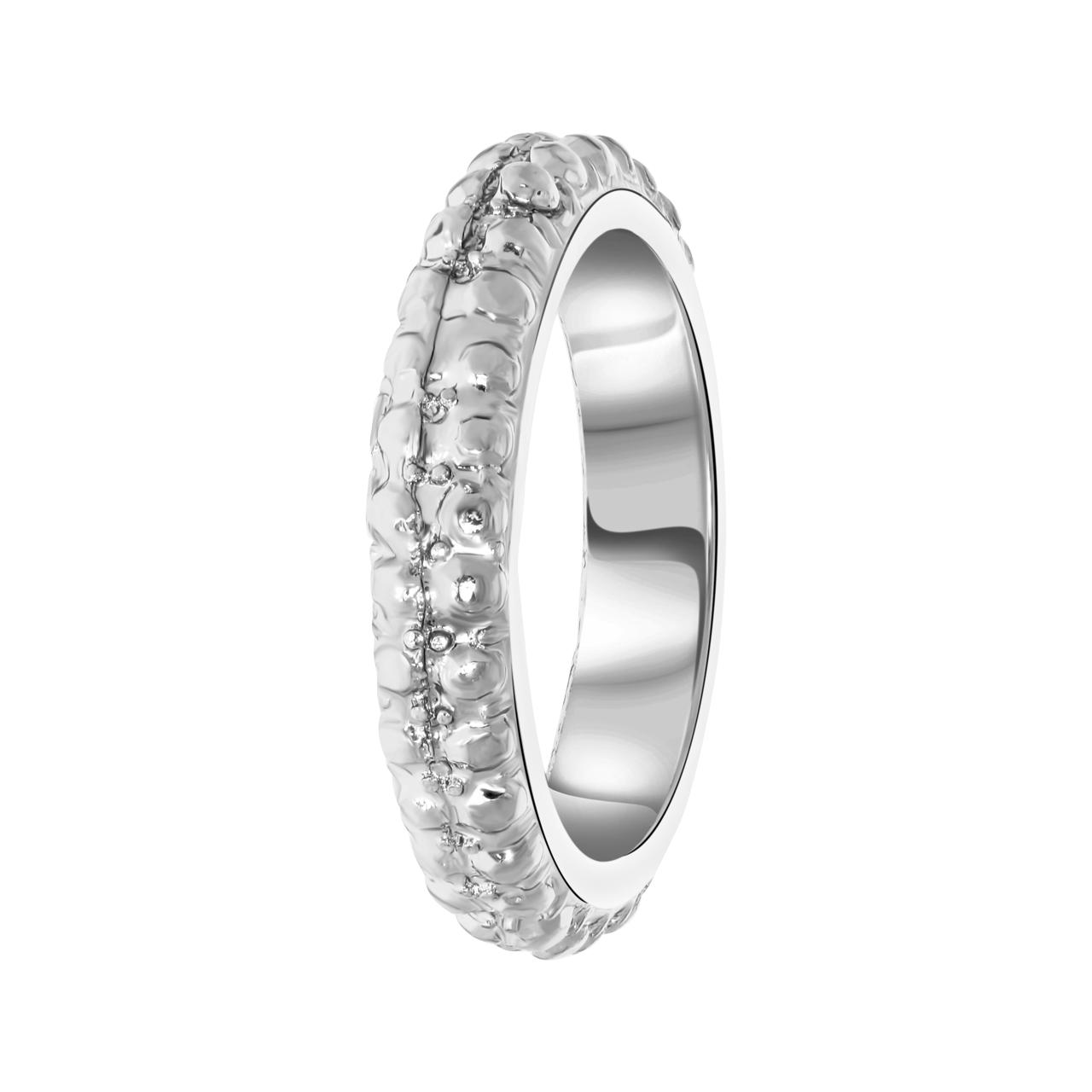 Zilverkleurige byoux ring breed