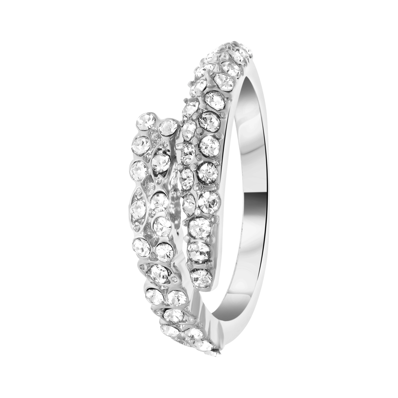 Silberfarbener Byoux Ring mit Steinchen