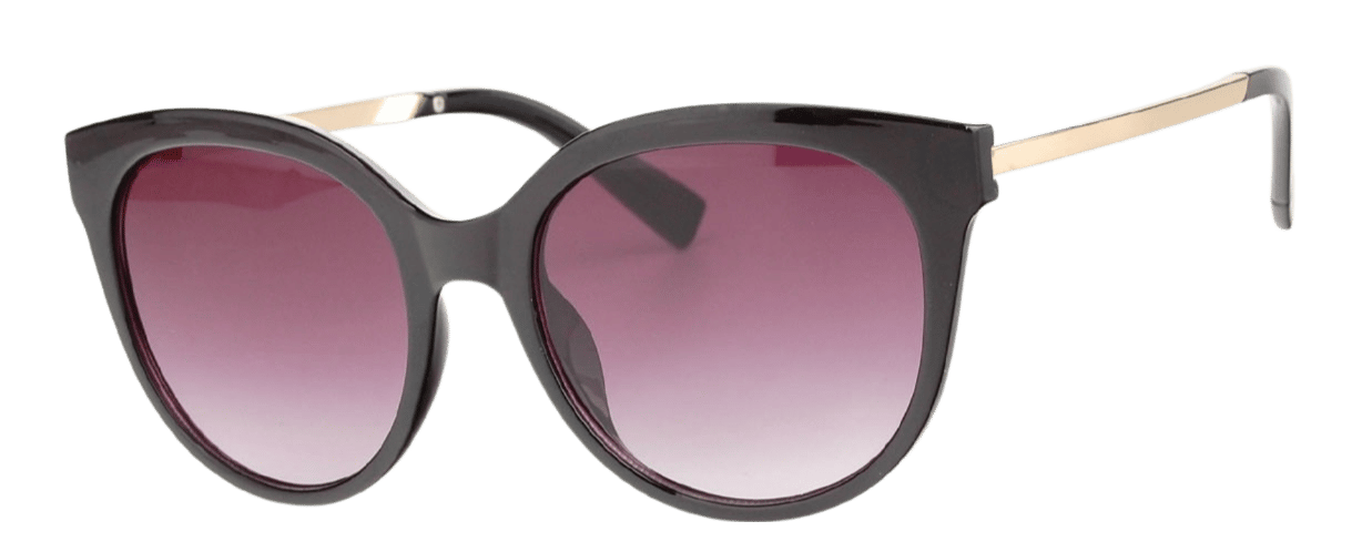 Schwarze Sonnenbrille mit goldfarbenen Akzenten