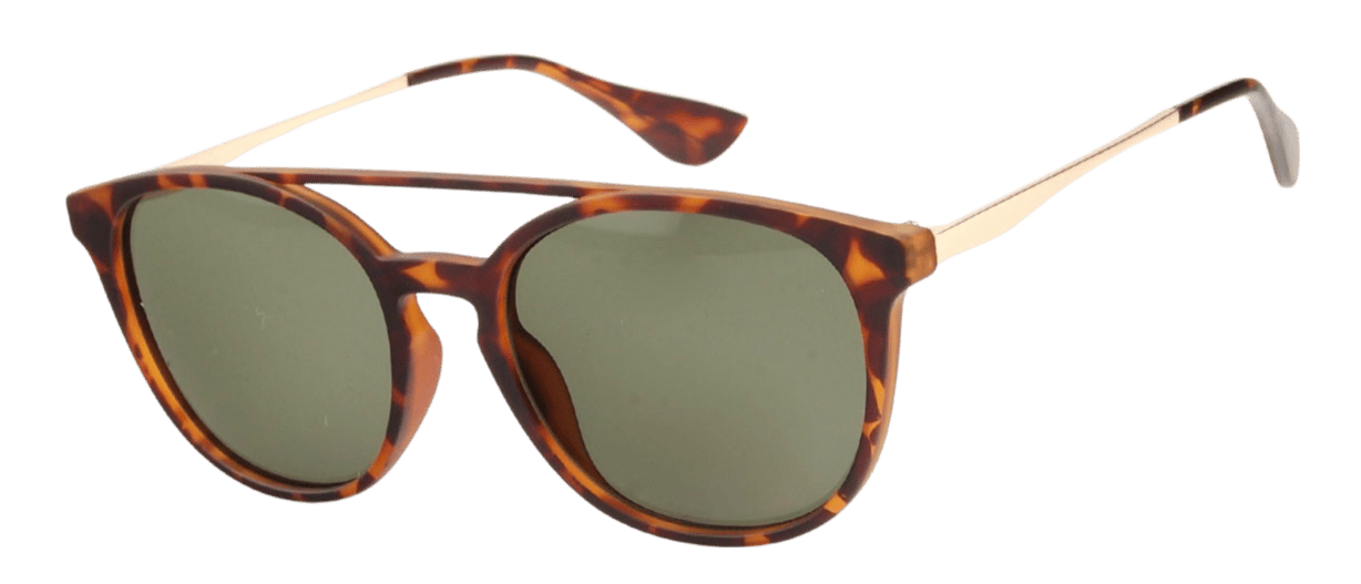 Panterprint zonnebril met goudkleurige accenten
