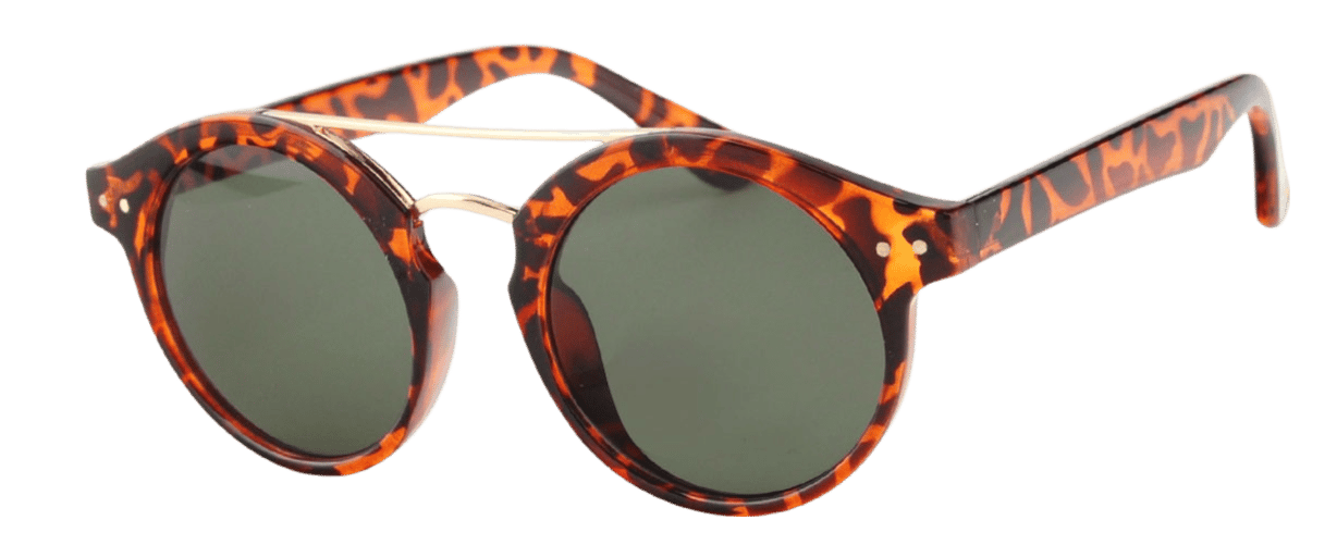 Panterprint zonnebril met goudkleurige accenten