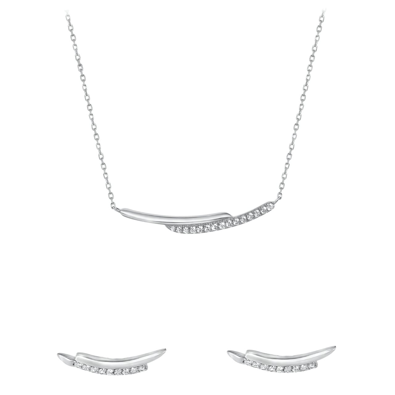 Set aus 925 Silber, glänzend, mit Zirkonia