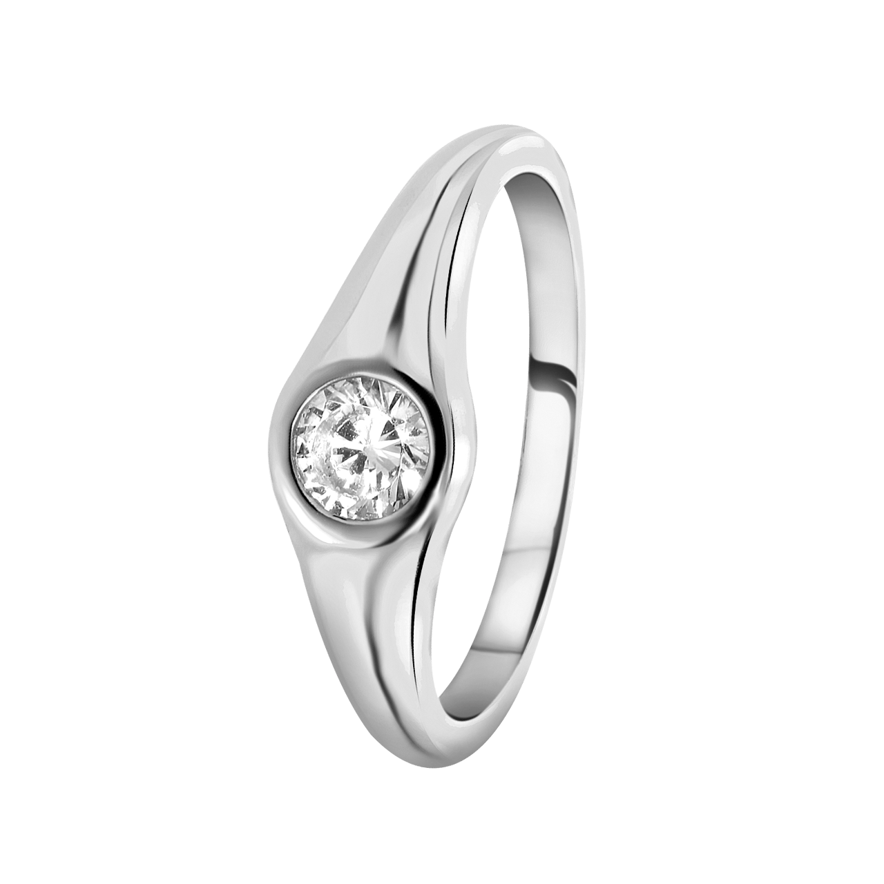 Zilveren ring met zirkonia