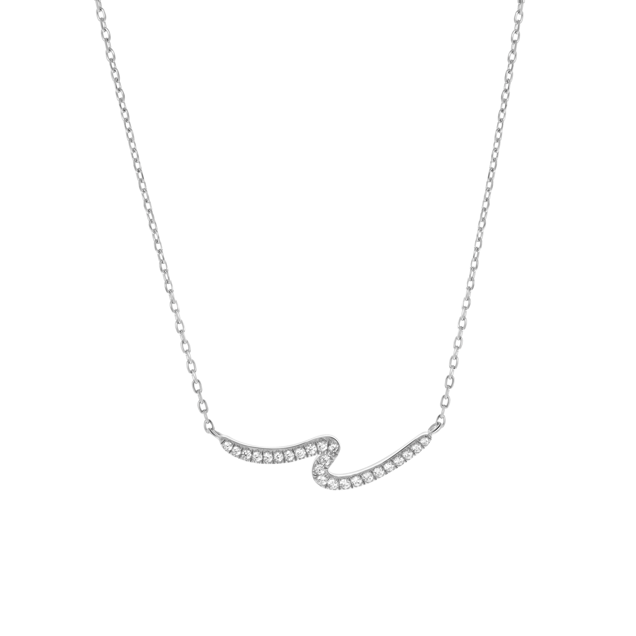 Zilveren ketting&hanger golf met zirkonia