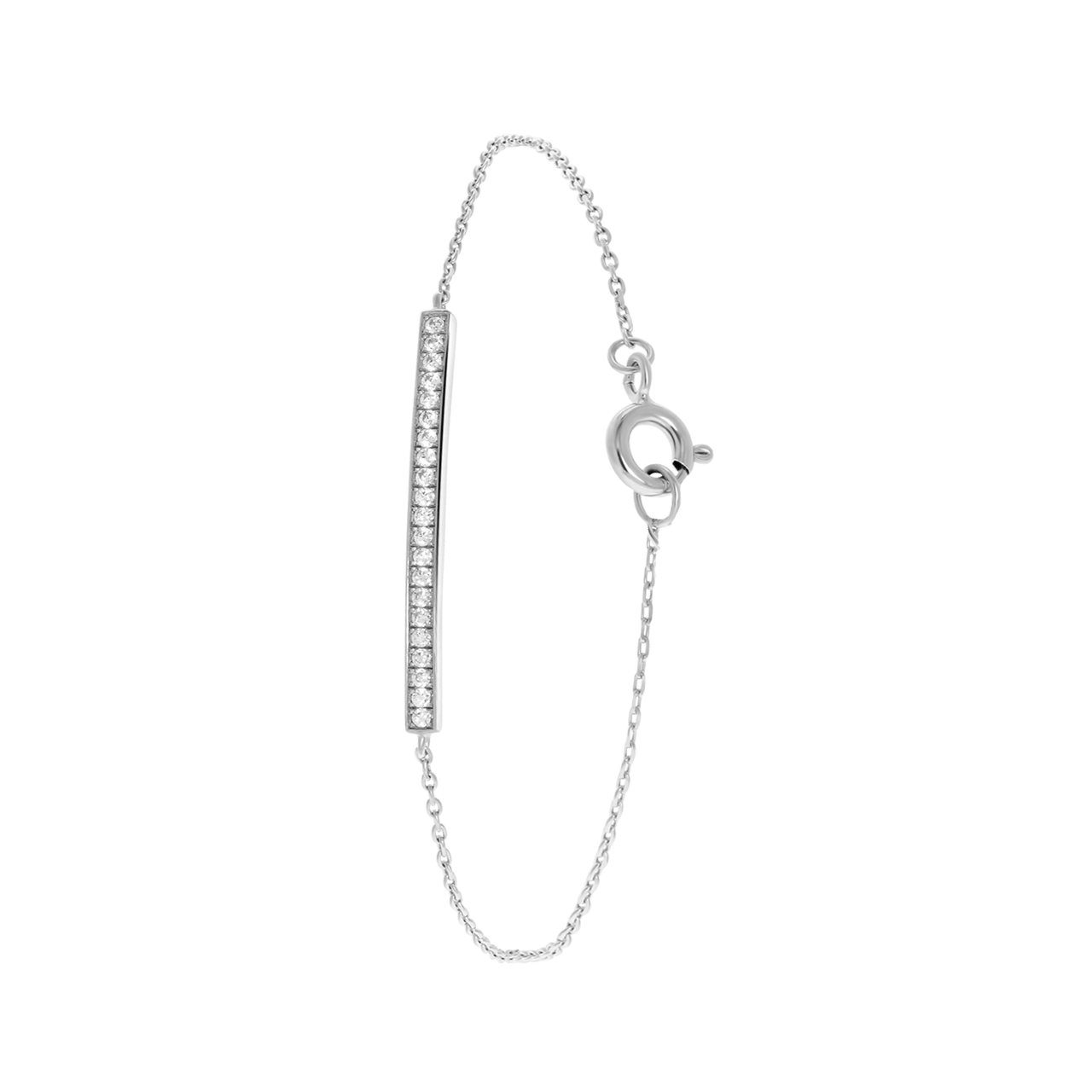 Zilveren armband bar met zirkonia