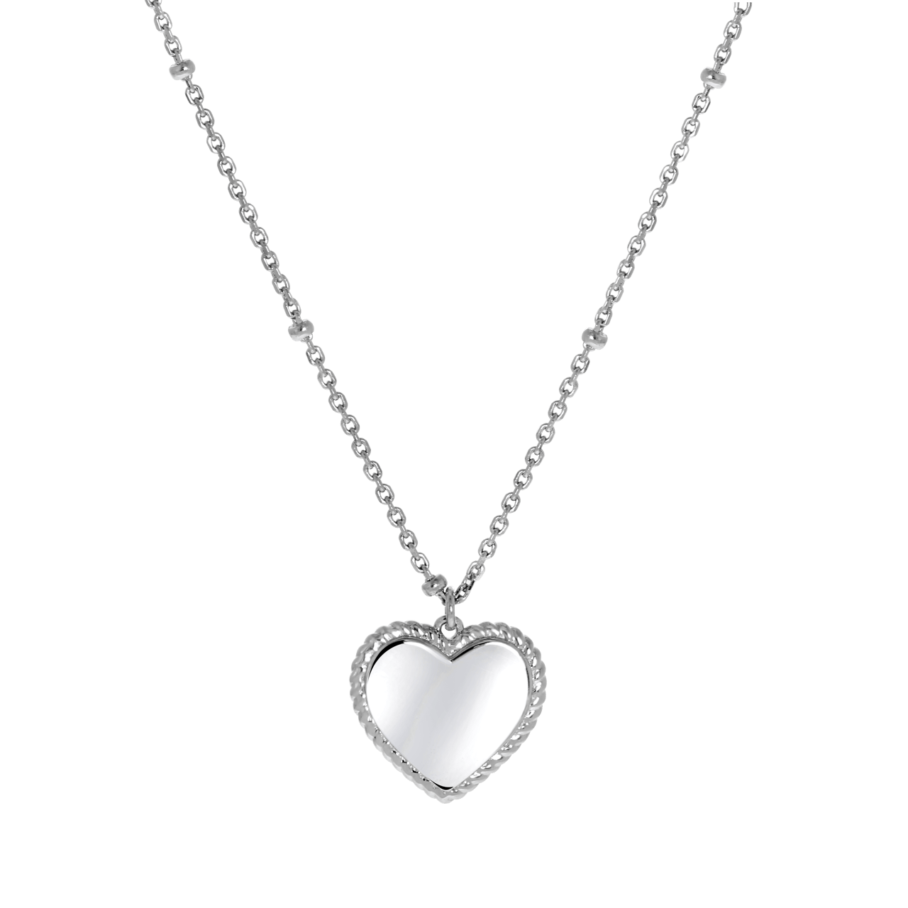 Zilveren ketting&hanger graveerhart