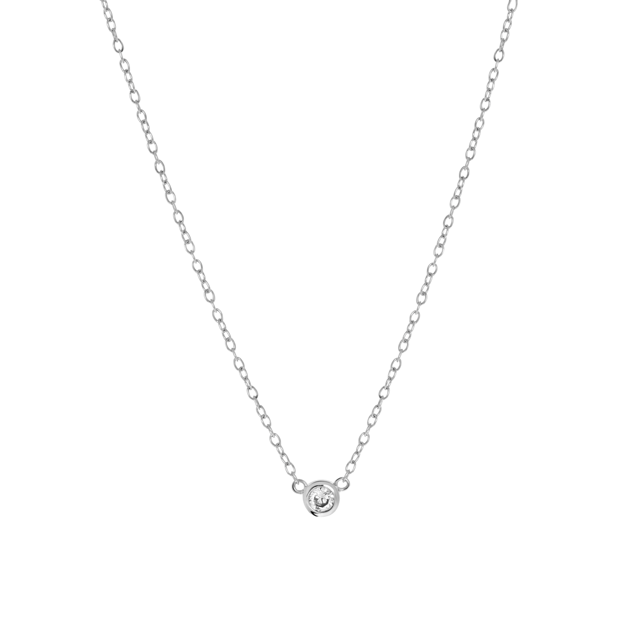 Halskette & Anhänger, 925 Silber, mit Zirkonia