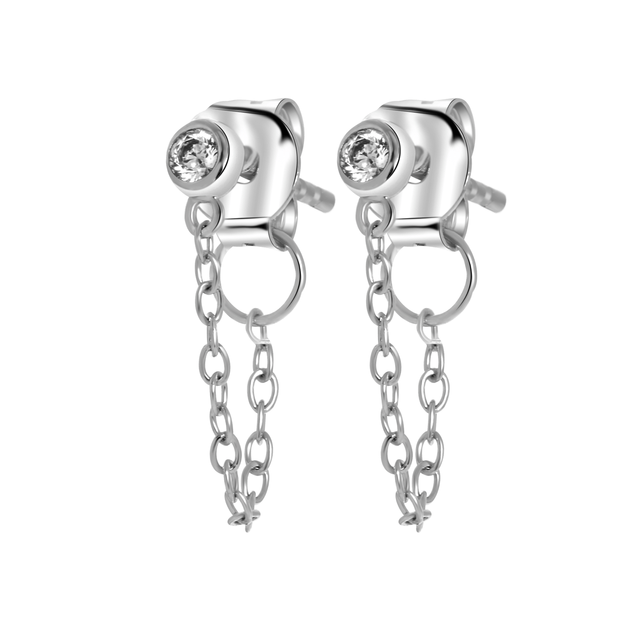 Ohrringe, 925 Silber, mit Zirkonia