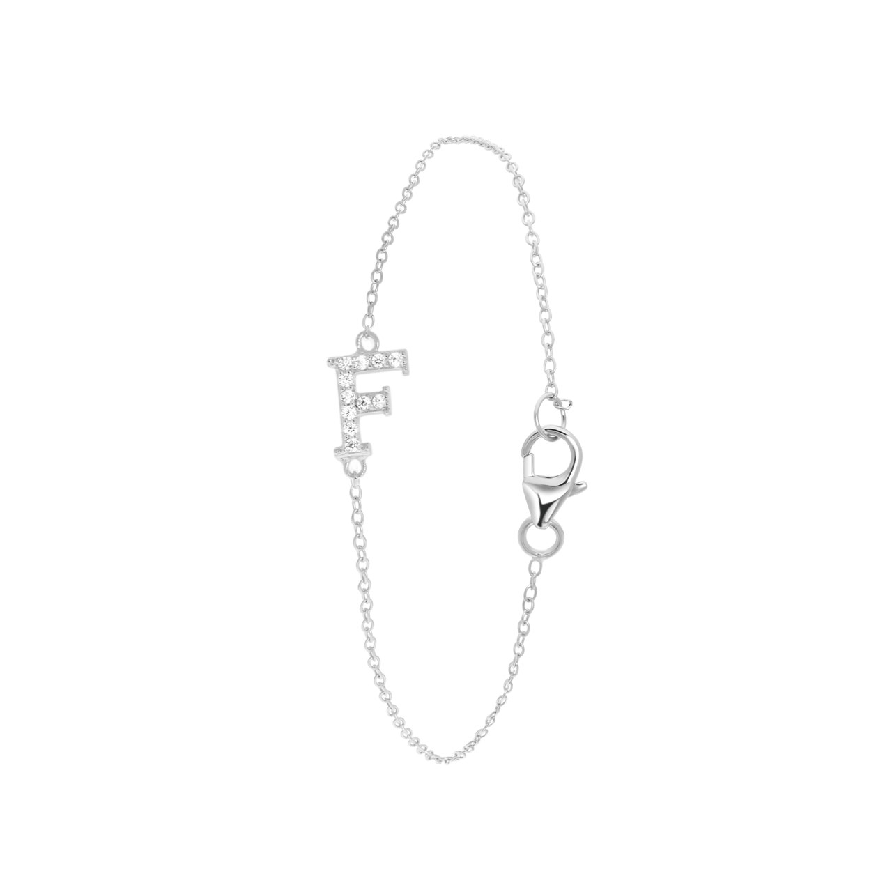 Silberarmband, Buchstabe mit Zirkonia