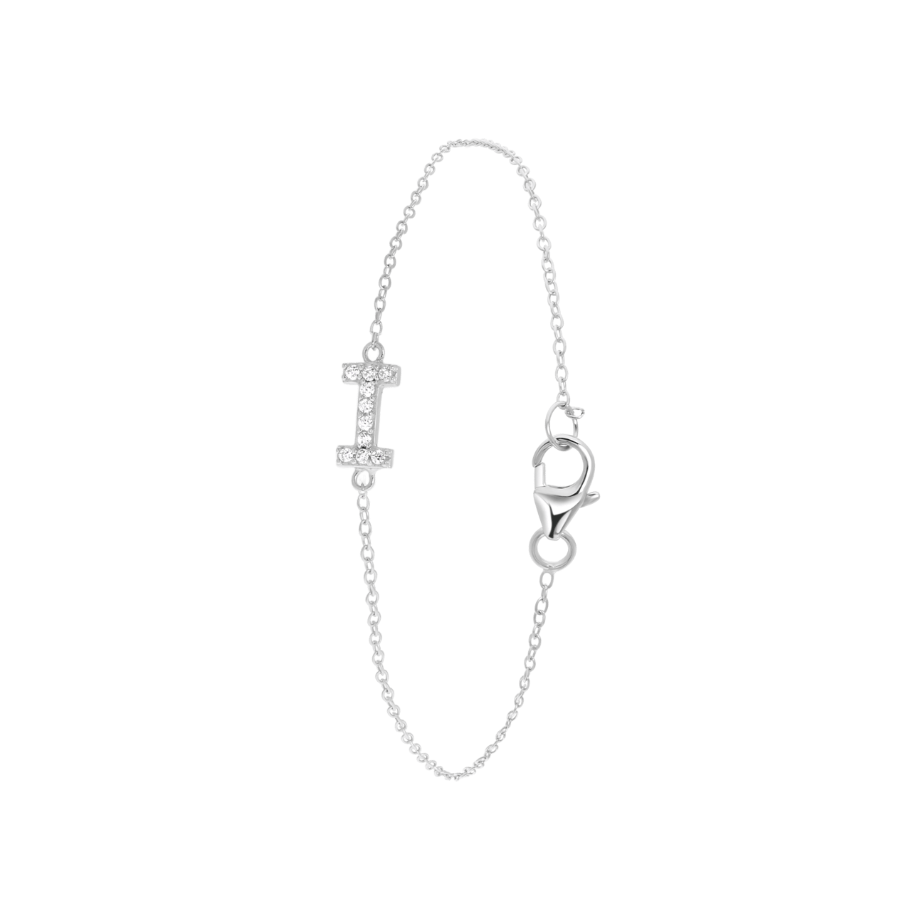 Silberarmband, Buchstabe mit Zirkonia