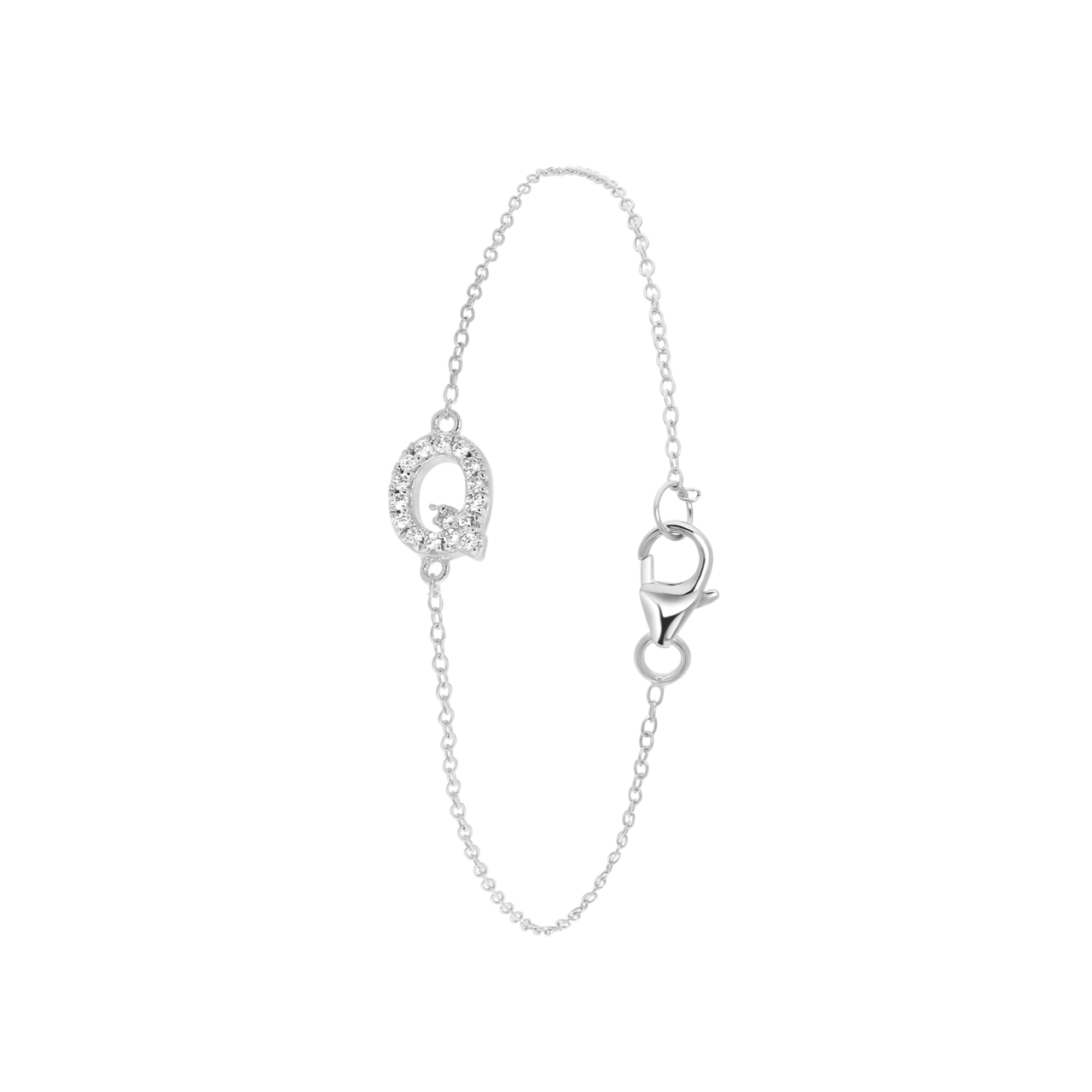 Silberarmband, Buchstabe mit Zirkonia