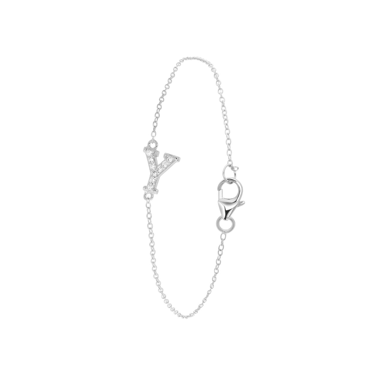 Silberarmband, Buchstabe mit Zirkonia