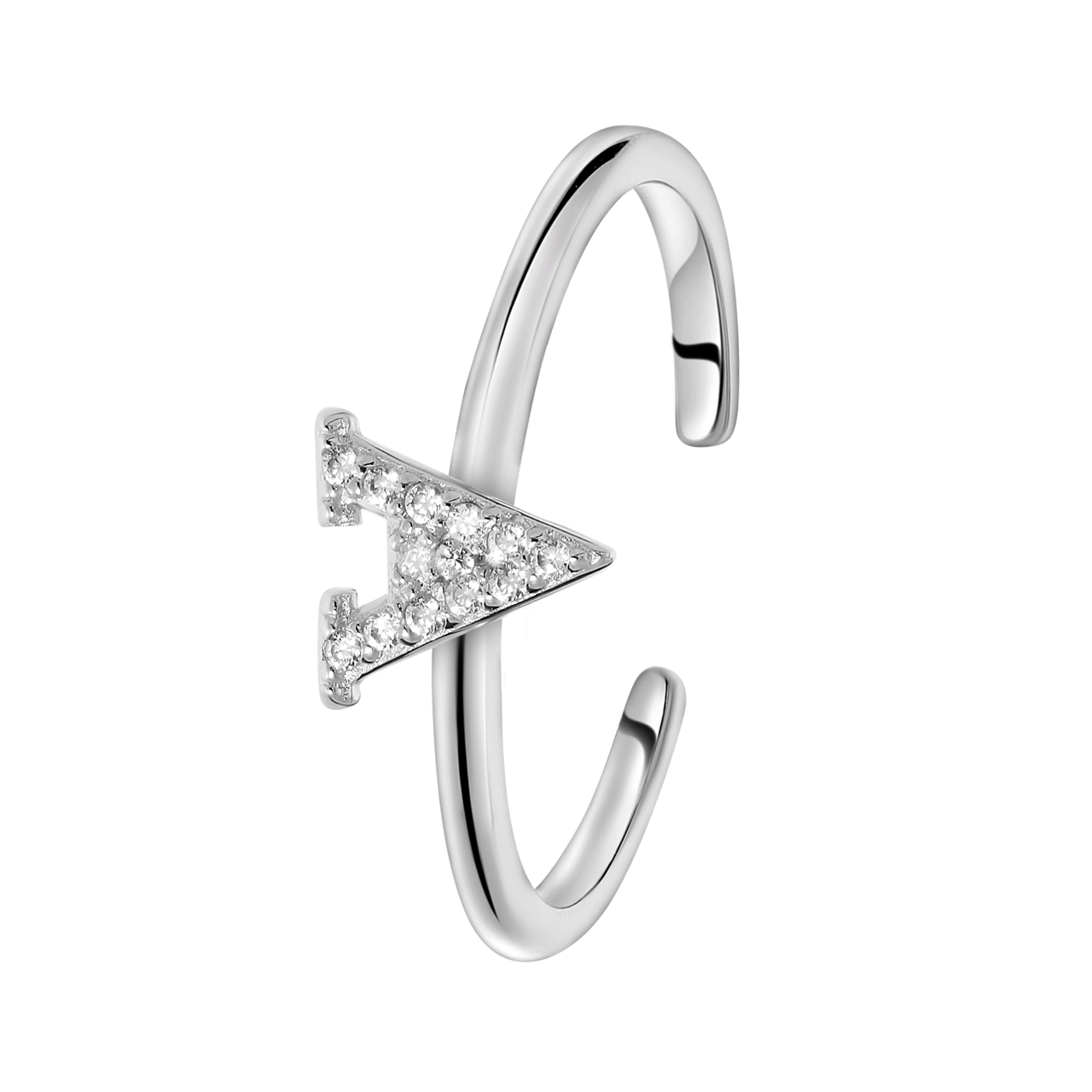 Silberring, Buchstabe mit Zirkonia