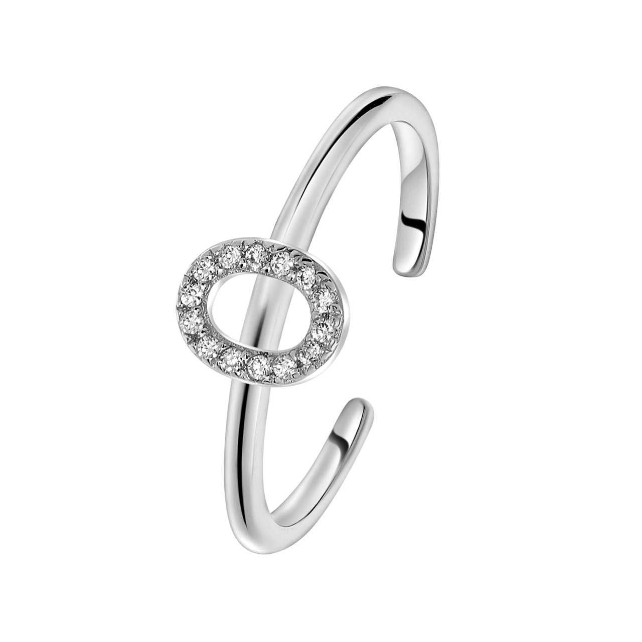 Silberring, Buchstabe mit Zirkonia
