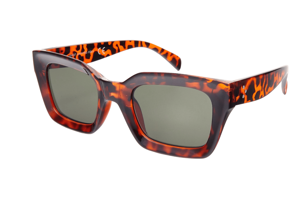 Braune Sonnenbrille mit dunklen Gläsern