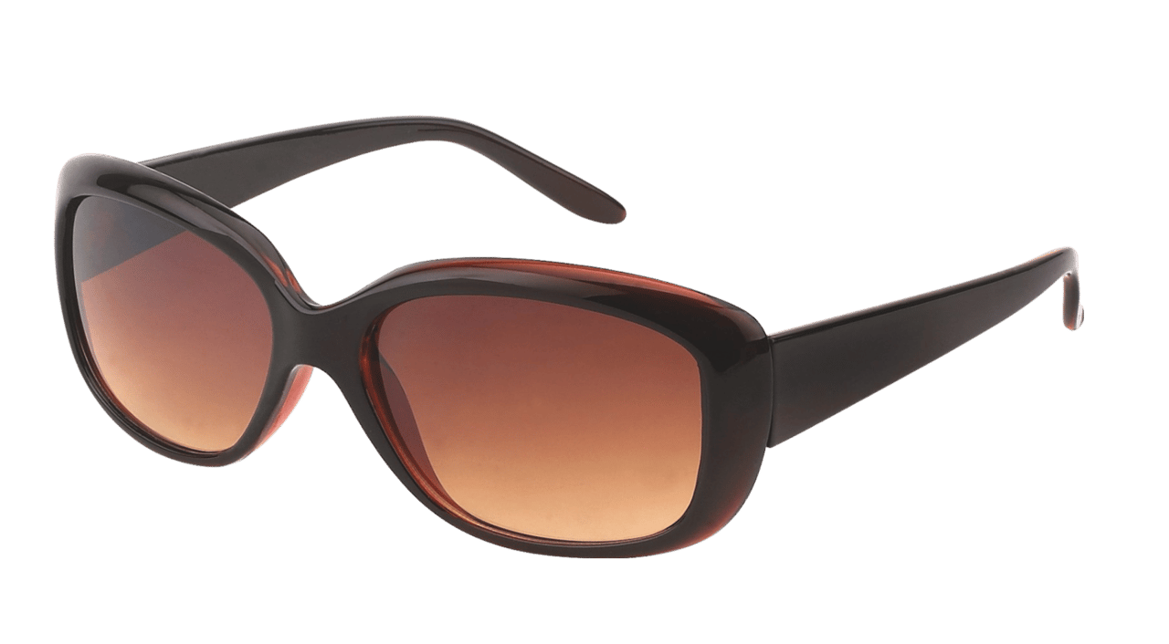 Braune Sonnenbrille mit dunklen Gläsern