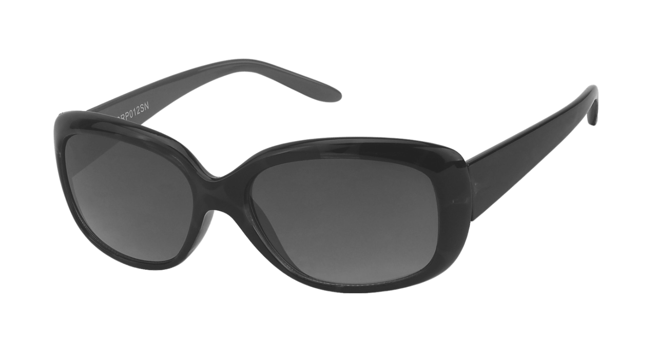 Schwarze Sonnenbrille mit dunklen Gläsern