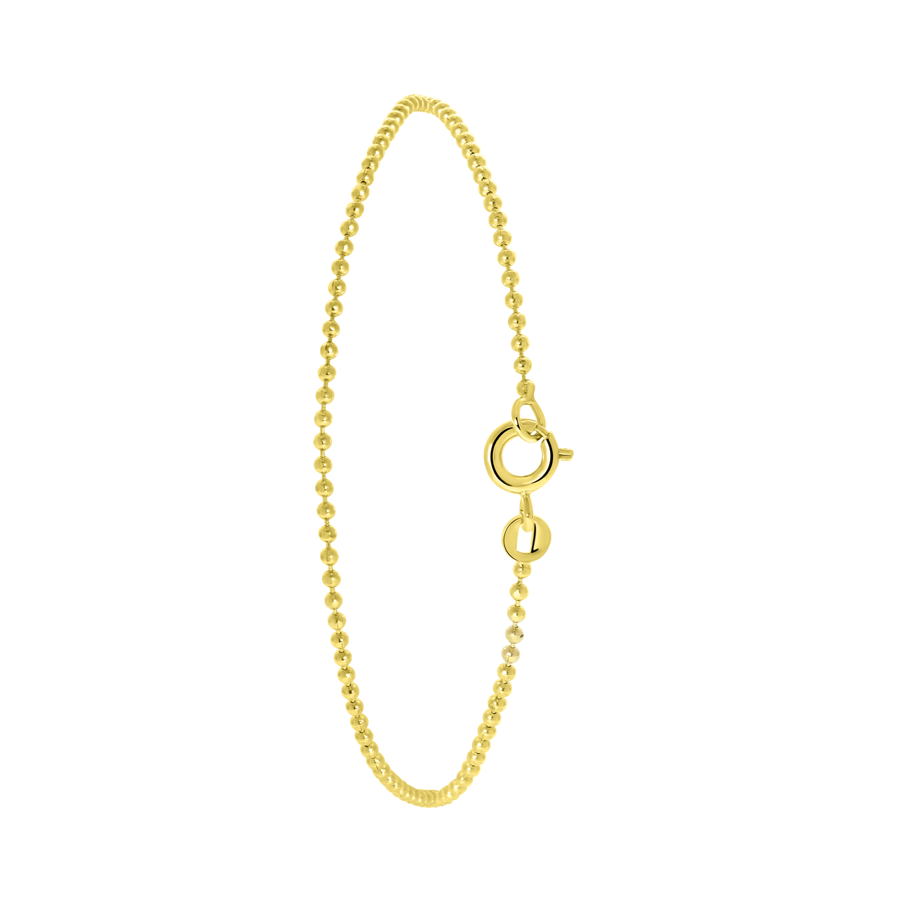Goldplated armband facet bolletjes schakel