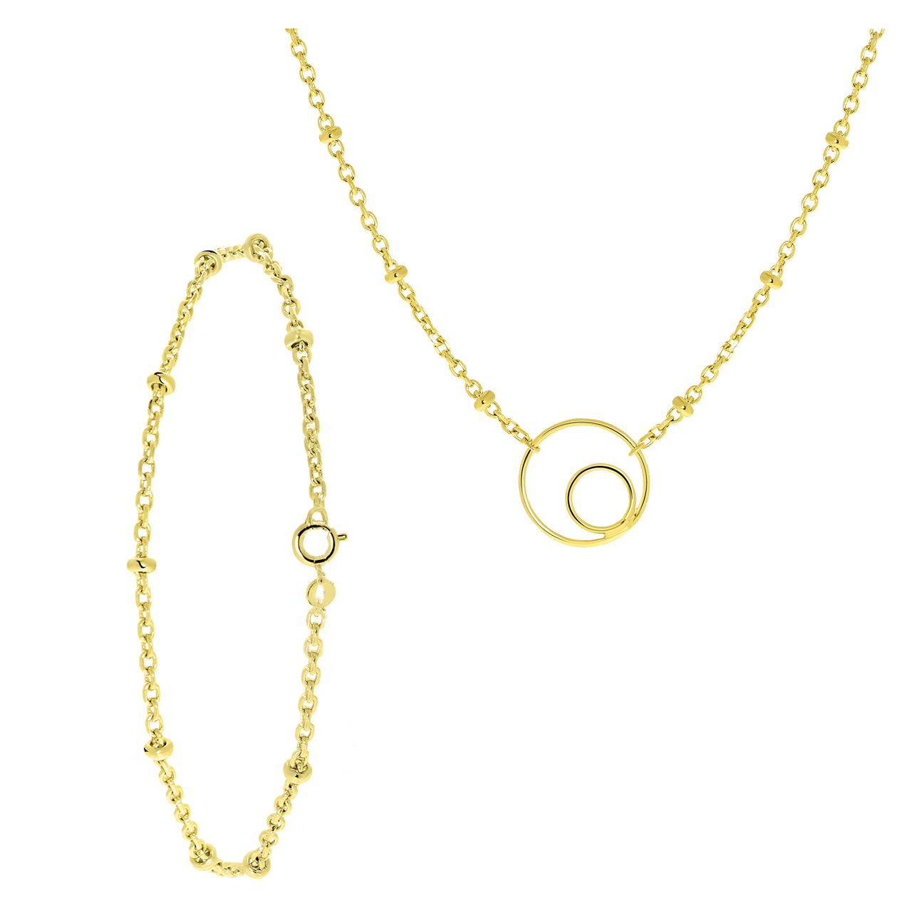 Goldplated set met armband en ketting